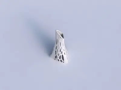 Vase grounded tipping triangle with organic lattice 2 3D print model
