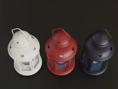 Lantern with a Candle 3D model
