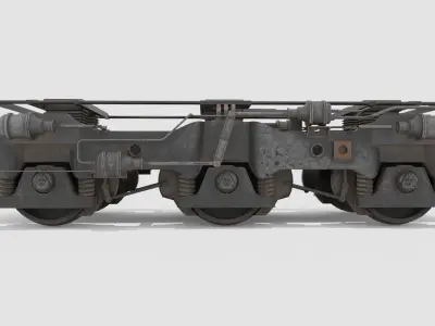 Railway Bogie Low-poly 3D model