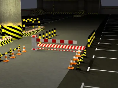 Car Parking Props Low-poly 3D model