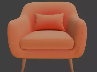 Retro Orange Armchair 3D model