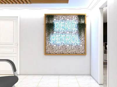 Office screen of video game 3D model