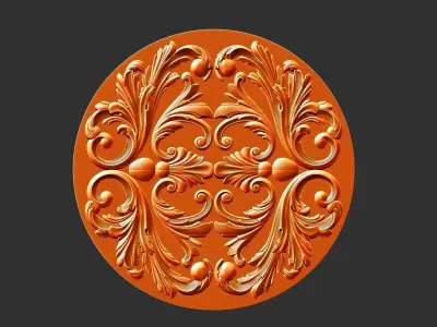 Door carved ornament 3D model