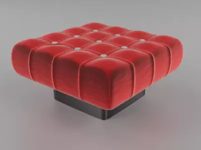 Leather Ottoman 3D model Free 3D model