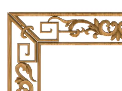 Carved picture frame STL 3D model 121