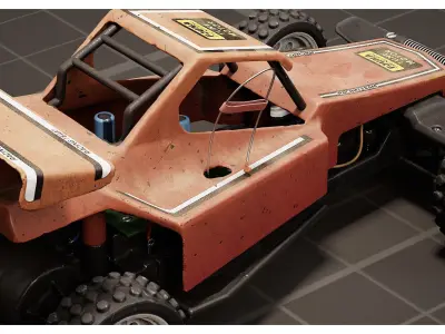 Retro RC Car Parts - Broken Remote Control Car Parts Collection 3D model