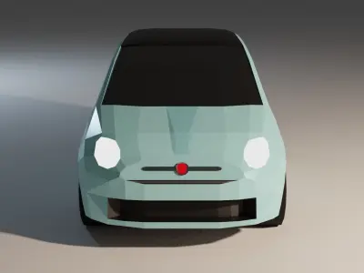 Low Poly Fiat 500 Low-poly 3D model