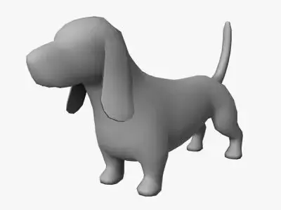 Low Poly Basset Hound Low-poly 3D model