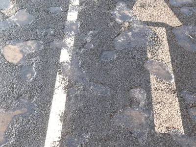 Wet asphalt 39 png pbr seamless 4k 3D model