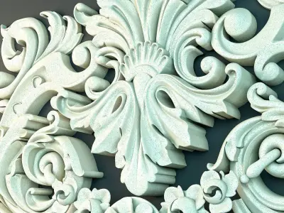 Decorative Floral Ornament-03 3D model