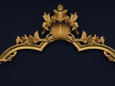 Classic Carved Bed 3D model 03 3D model