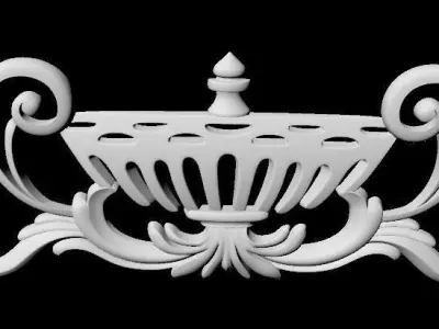 Central decor ornament for furniture 3D model 29