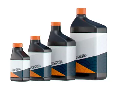Motor Oil Bottles 4 oz 8 oz 16 oz 32 oz 3D model