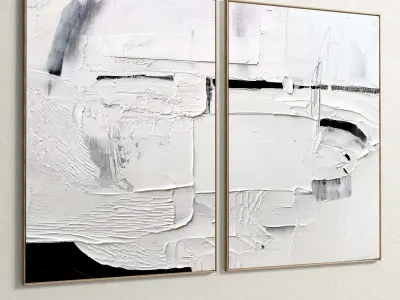 Plaster Two Photo Frame 142 Low-poly 3D model