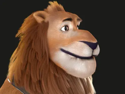 Cartoon Lion NoRig 3D model