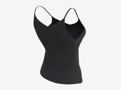 Strap Vest Top for Women Black Mockup 3D model