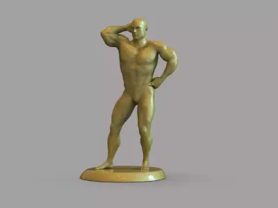 Bodybuilder Men statue 3D print model
