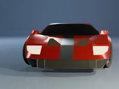 Low Poly Gameready  Ford GT Low-poly 3D model