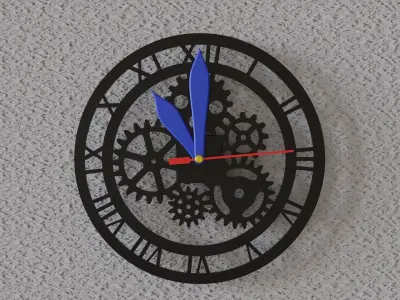gear 3 wall clock 3D print model