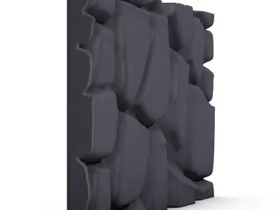Primitive Rock Wall Segment 3D model