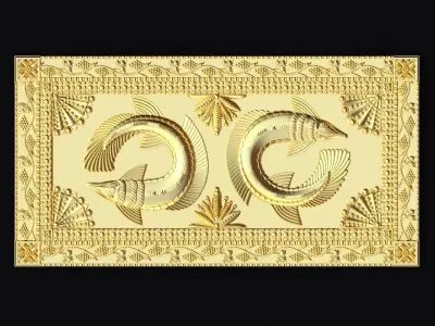 Central decor ornament for furniture 3D model 850