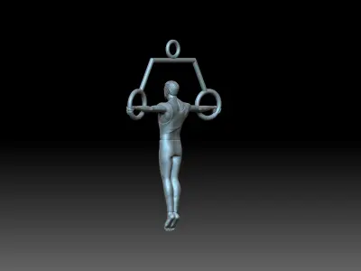 Gymnast on rings 3D print model