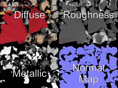 Golden Armored Knight with Red Cape D Model Low-poly 3D model