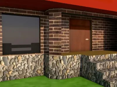Cartoon house Low-poly 3D model