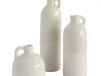 White Speckled Jud Vase Trio 3D model