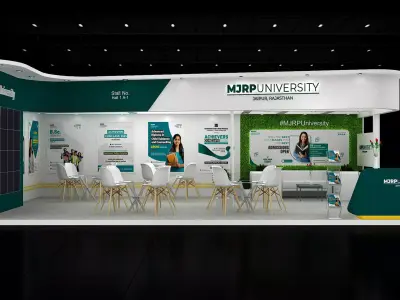10mtr x 9mtr expo stall 2side open Exhibition Stand Design  Low-poly 3D model