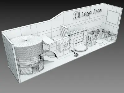 Booth Exhibition Stand a509 3D model