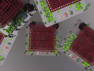 China Pavilion Cartoon Model 3D model