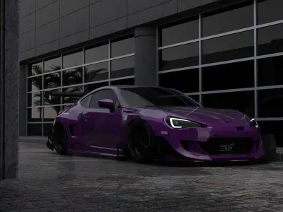 Realistic Car Alley Scene 3D Blender Textured FBX OBJ MTL Files 3D model