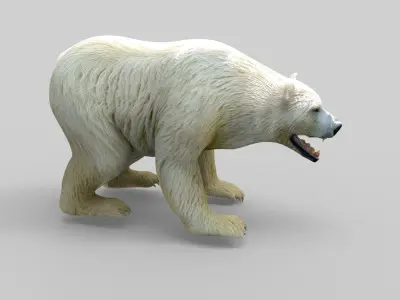 3D White Beer Rigged Model Low-poly 3D model