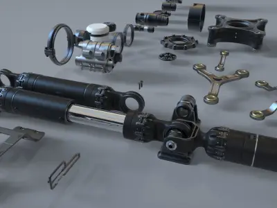 Free Sci-fi kitbash set for Fusion 360 - Zbrush - FBX and OBJ  Free 3D model