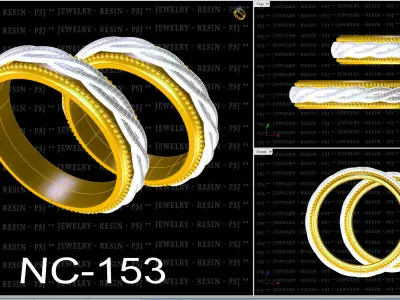 wedding ring couple ring 6  3D print model
