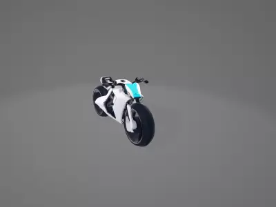 Futuristic White Motorcycle 3D model