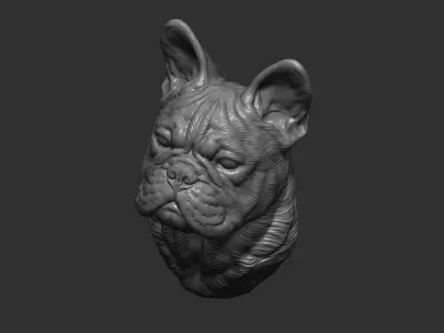 French bulldog bust 3D print model