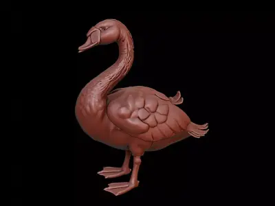 Swan Animal Sculpture 3D print model