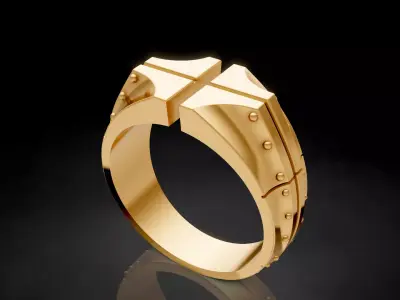man ring gold silver lux jewelry  printable model 3D print model