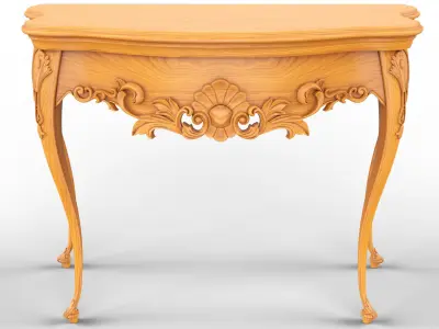 Wooden classic console table 01 06 3D model