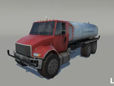 Water Truck  Low-poly 3D model