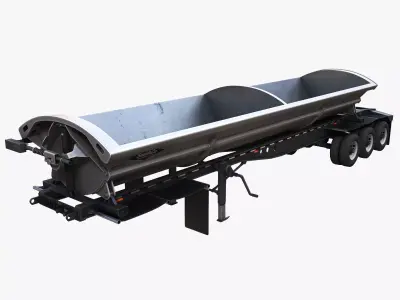 Side Dump trailer Low-poly 3D model