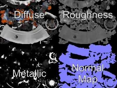 Electric Motor D Model Pack Low-poly 3D model