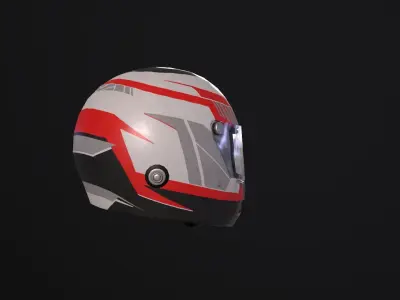 Racing helmet Low-poly 3D model