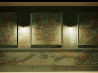 Hall Entrance room art interior  Low-poly 3D model