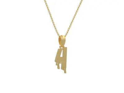 Model 1237 4 Bloody Terror Initial Number Pendant 3D print model