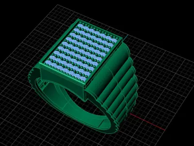 Print Ready STL 3DM  Gents Rings Diamond Men Ring  3D print model 134