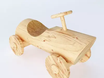 toy wooden car 3D model
