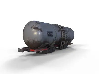 Pack 2 Wagon tank Low-poly 3D model